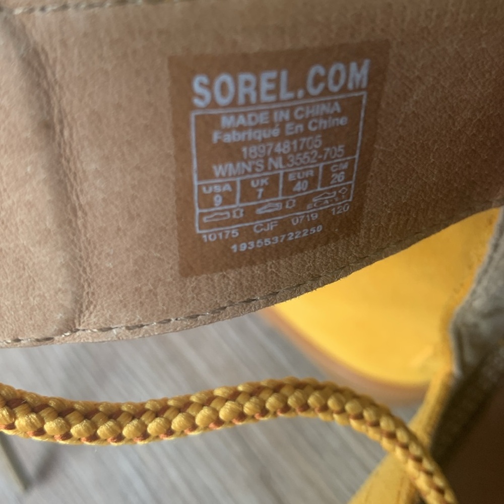 Sorel Joanie II Lace - Golden Yellow Wedge Size 9 - Picture 13 of 15